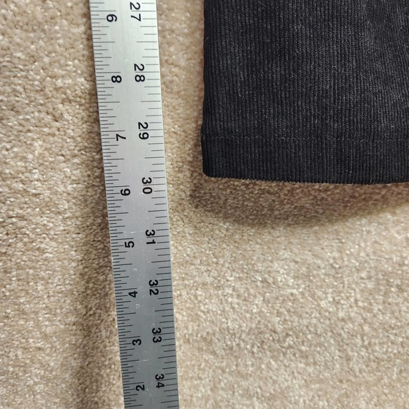 HALARA Black Corduroy Side Zip Pockets Casual Flared Pants Size Large NWT - Picture 5 of 6